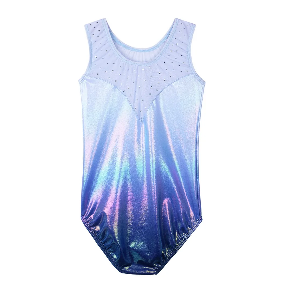 BAOHULU Toddler Girls Leotards for Gymnastics Ballet Sleeveless Mesh Sequins Dance Leotard Tank Kids Athlete Sports Bodysuit children dance leotards