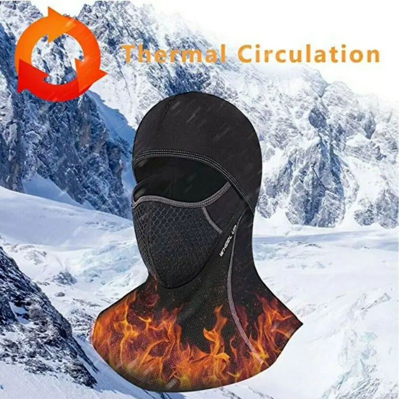 Unisex Black Windproof Thermal Fleece Neck Winter Warm Balaclava Ski Full Face Mask Hat | Аксессуары для одежды