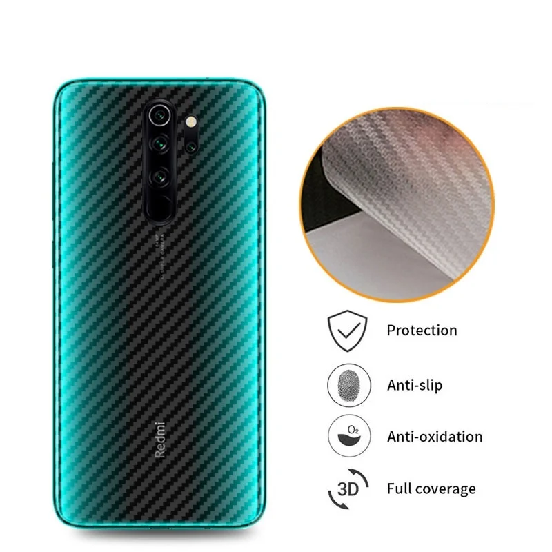 3d-пленка на заднюю панель из углеродного волокна для Xiaomi Redmi Note 8 Pro 5 шт./лот