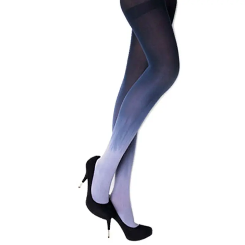 Navy Сексуальные градиентные акварельные тонкие колготки для женщин и девушек, винтажные колготки с эффектом омбре, чулки, Повседневные Вечерние колготки для костюмированной вечеринки - Цвет: Navy