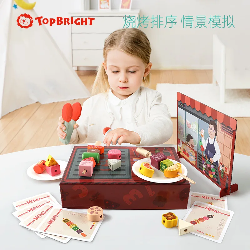 

TOPBRIGHT Model String Barbecue Group Set Wood Play House Children Kitchen GIRL'S And BOY'S Beaded Bracelet Matching Toys