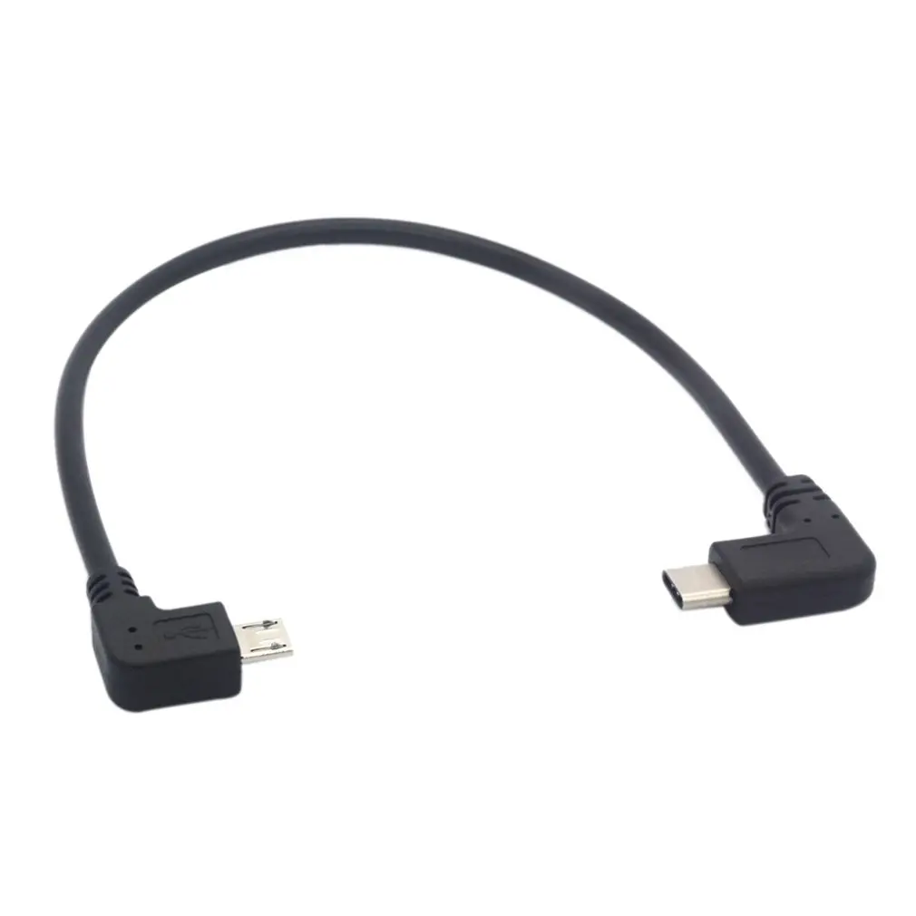 Изысканный дизайн прочный кабель Type-C к Micro USB 90 градусов 5-контактный разъем папа C
