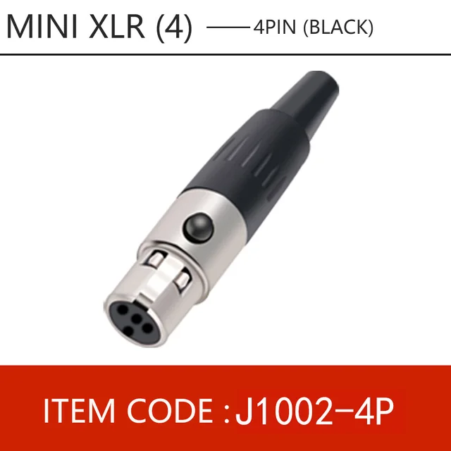 1pc Mini XLR 3 4 5 6 Pin Female Plug Small XLR Audio Microphone Connector MIC for Cable Soldering Straight 1x4 pin