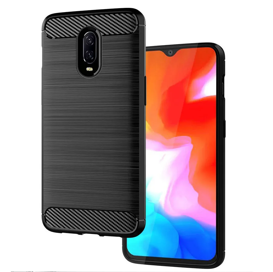 Чехол 3D из углеродного волокна для OnePlus 6T 6 противоударный армированный