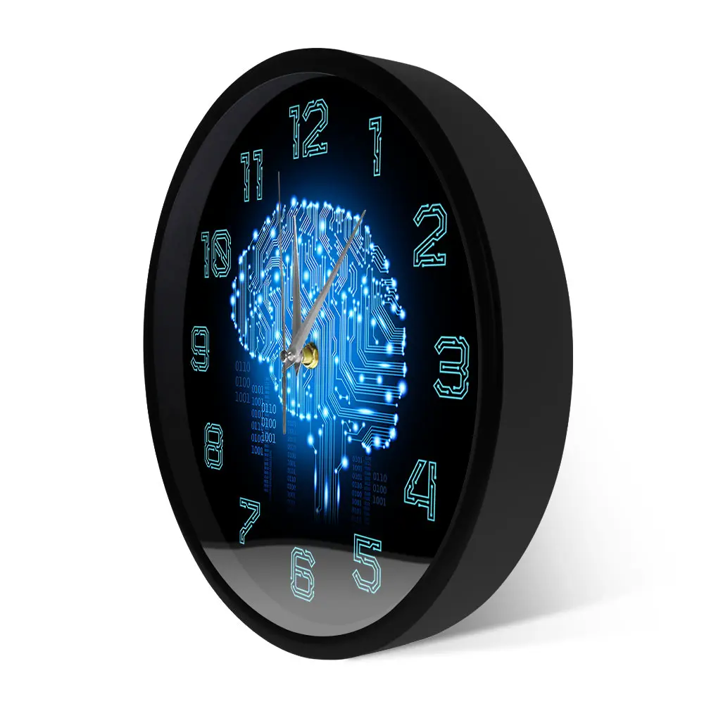 Relógio de parede com código duplo para arte, relógio de parede com  inteligência de movimento silencioso para escritório, empresa e circuito de  cérebro - AliExpress, image size:1000x1000