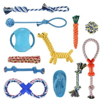 

Rope Dog Toy - 12 Pack Durable Pet Puppy Rope Chew Toy Set Gifts Cotton Teething Rope Dog Toy for Small Medium Large Dogs