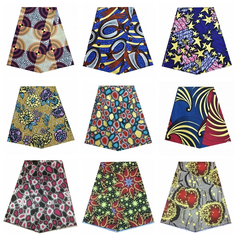 

Новые нигерийские африканские восковые ткани, хлопковая ткань с принтом, батик, Анкара, высокое качество, оригинальный натуральный золотой материал, мягкий