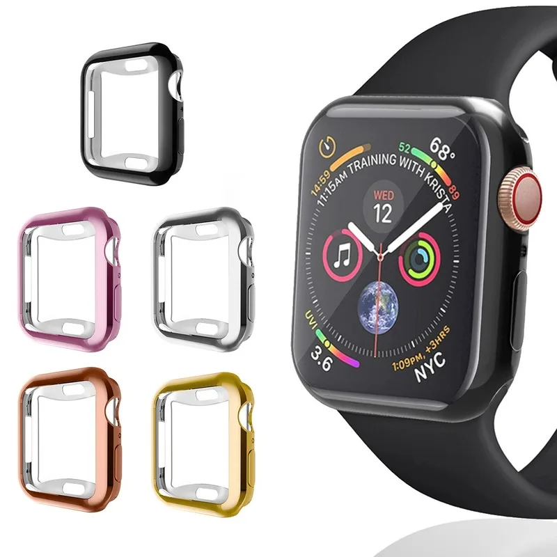 Чехол с рамкой для часов Apple Watch 42 мм 44 защитный чехол на весь экран IWatch Series 5 4