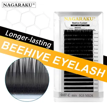 NAGARAKU Laser Beehive Eyelash Extension Longer Lasting Individual Eyelash Makeup Maquiagem Super High Quality Synthetic Mink 1