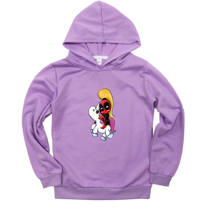 New Spring Sweatshirt Cotton Deadpool Unicorn Print Kids Boys Girls Clothes Long Sleeve Hoodies Spring Autumn Casual Tops - Цвет: Hoodies 1