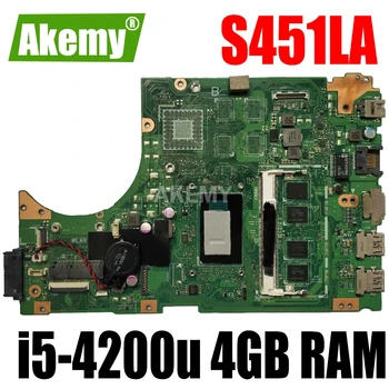 

For Asus S451 S451L V451 V451L S451LN S451LB S451LA Laptop motherboard s451ln mainboard REV2.1 i5-4200u 4GB RAM Tested