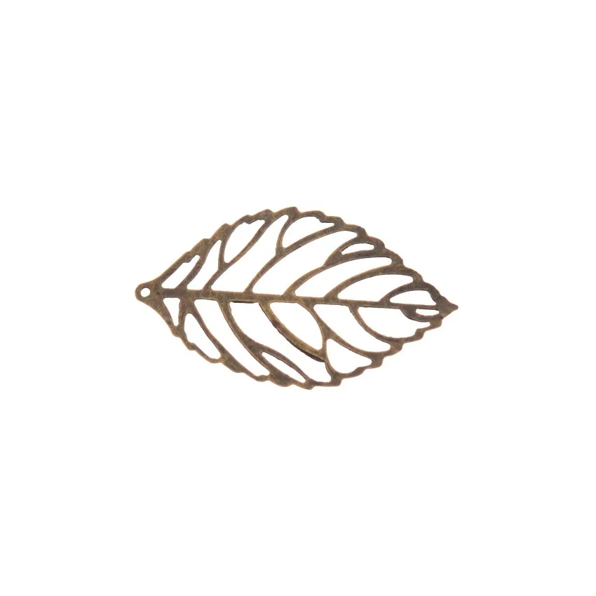 Retail 50Pcs Filigree Leaf Metal Crafts Decoration DIY Findings 4.4x2.6cm F1172