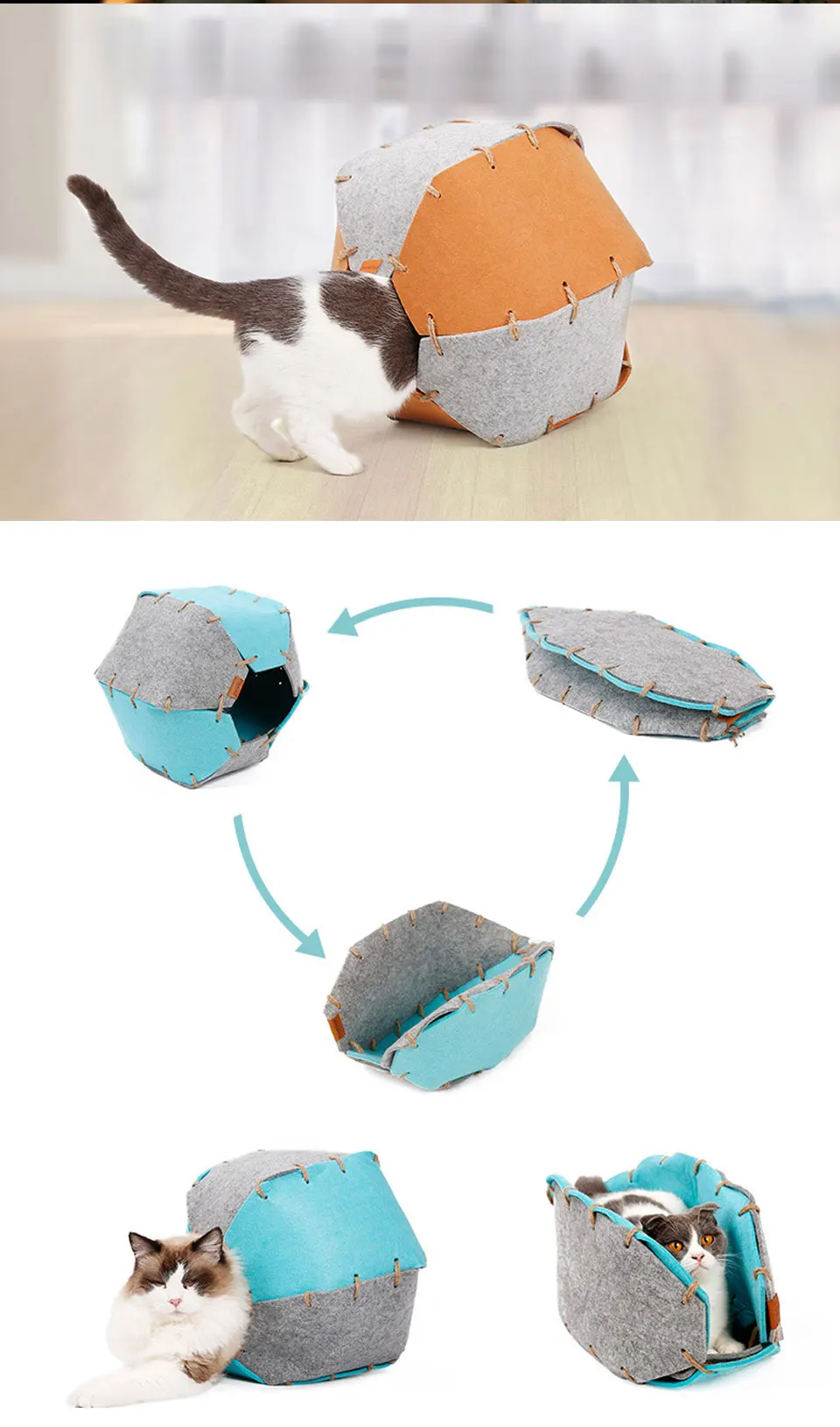 4 в 1 DIY кошачий домик многофункциональное кошачье гнездо кровать для кошки ручная работа натуральный Отдел кошачья игровая комната товары для домашних животных