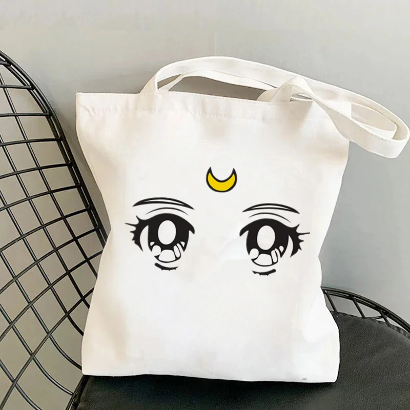 Shopper Sailor Meow On the moon Kawaii Bag Harajuku women Shopping Bag Canvas Shopper girl handbag Shoulder Lady shopping bag tote bags canvas bag canvas bags
