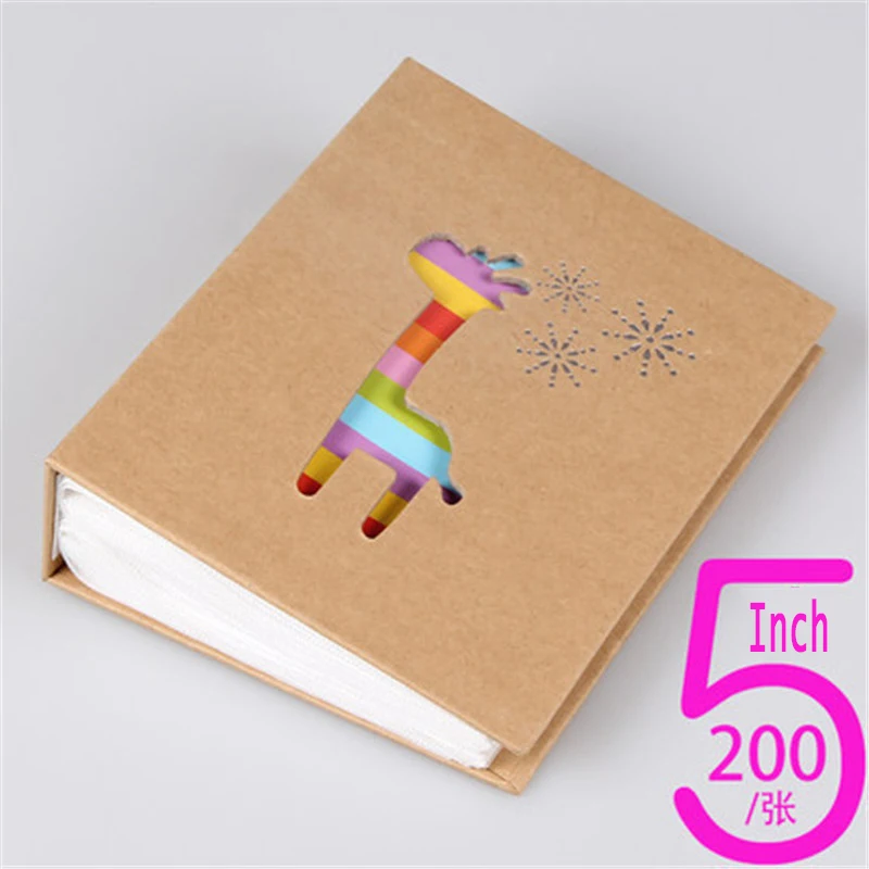 5 inch 200 sheets6 Лидер продаж, Специальное предложения Ново 5 polegadas 200 альбом 7 polegada 100 inserir Альбом infantil альбом de papel крафт dos desenhos animados - Цвет: 5 inch 200 sheets6