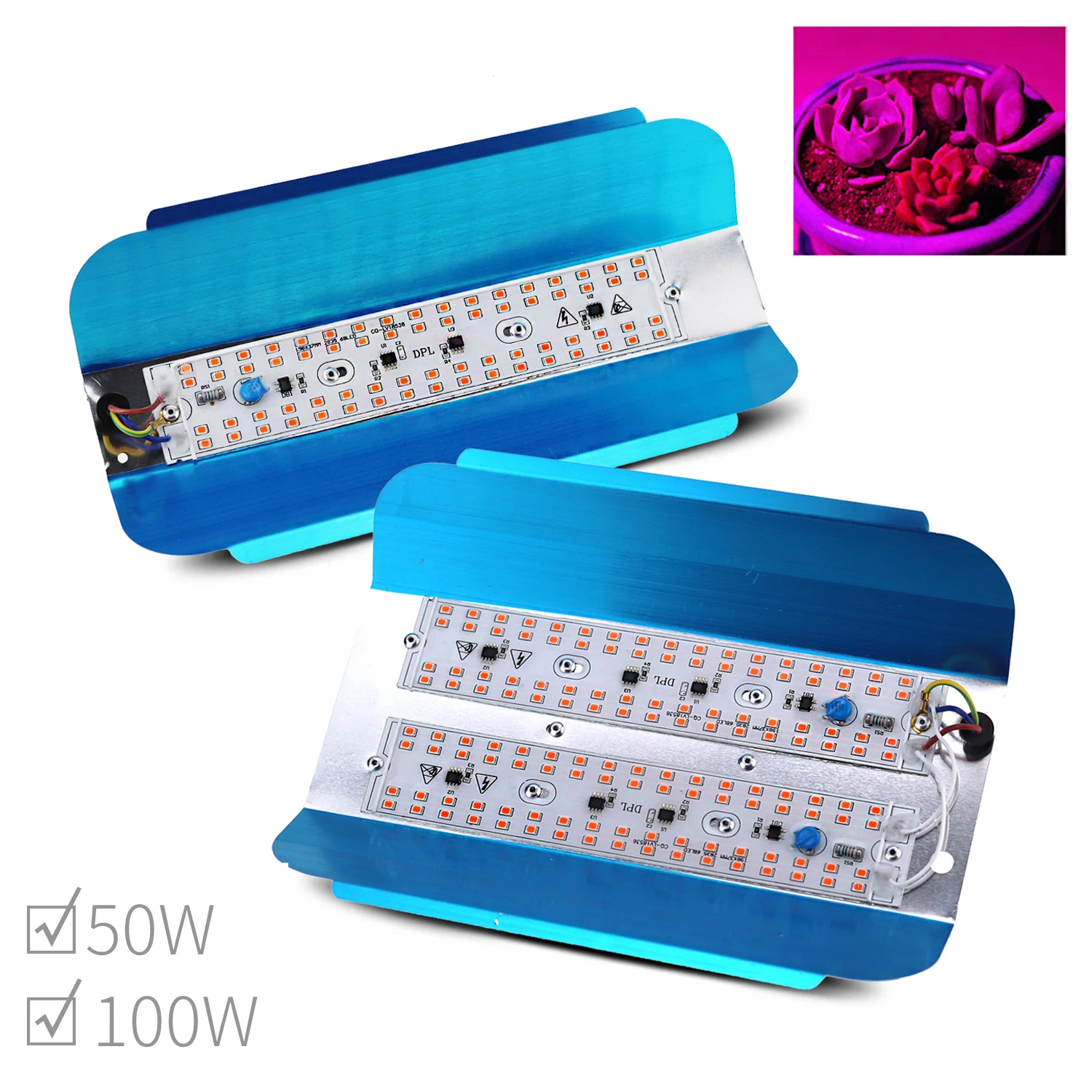 

LOKTA Grow Light 50W/100W 220V/110V Full Spectrum Indoor Led Plant Grow Light Waterproof Flood Lights EU US Plug