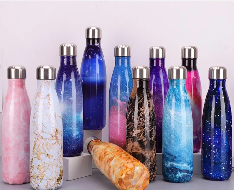 Бутылка для воды, без бисфенола, нержавеющая сталь, бутылка для пива, чая, кофе, термос, бутылка для путешествий, спорта, спортзала, бутылка для напитков, изолированная чашка - Цвет: coke bottle