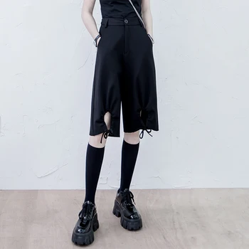 

Europe 2020 Fashion Casual Knee Length Pants Women Solid Color Wild Cotton Ladies Wide-Leg Pants Summer New Pants Female
