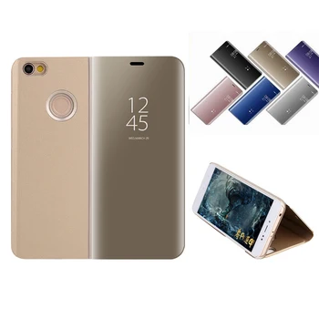 

100pcs Smart Flip Clear View Mirror Stand Cases For Xiaomi Redmi Note 8 Pro 8T 8A 7 7A 6 6A S2 Go K20 Leather Protection Cover