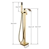 SHBSHAIMY Golden Floor Bathroom Bathtub Faucet with Handshower Hot and Cold Water Mixer Taps Two Function Shower Faucet 6