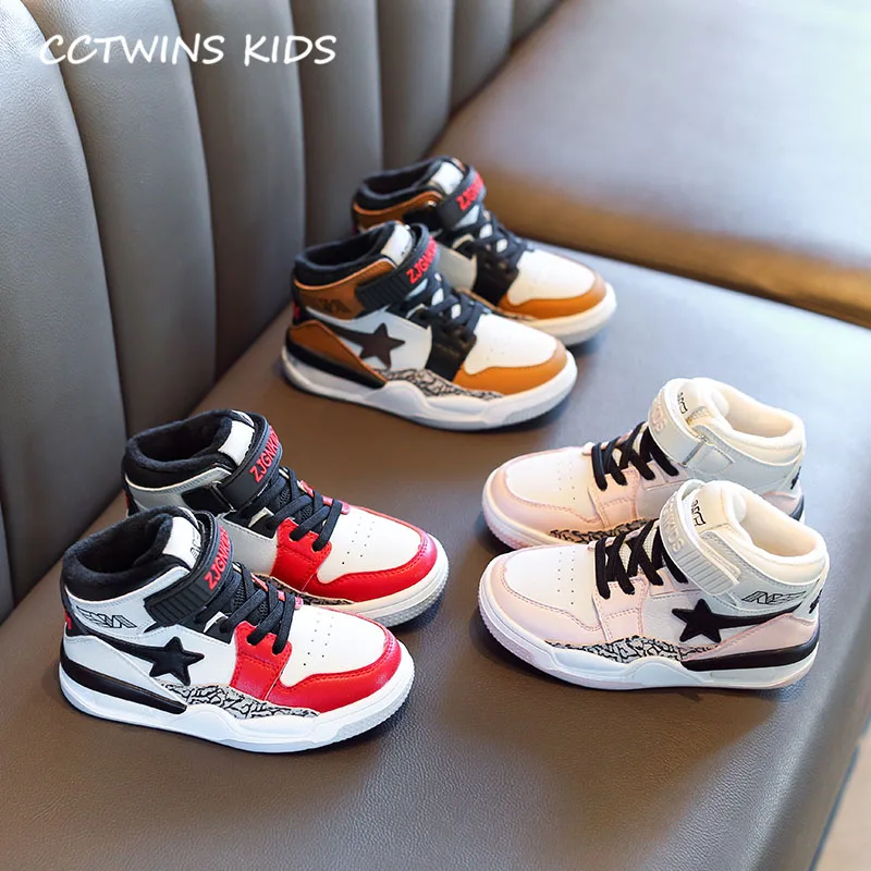 CCTWINS Kids Shoes Winter Children High Top Sneakers Baby Fashion Pu Leather Shoes Girls Brand Sport Traienrs Boys FH2689