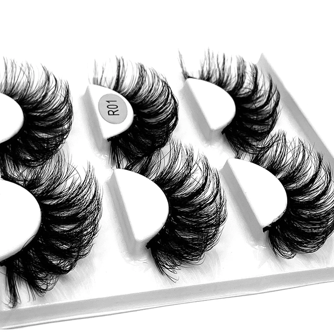 NEW 3Pairs 20mm Fluffy 3d Mink Lashes 100% Cruelty free Handmade Reusable Makeup Dramatic Long Natural Eyelashes Wholesale | Красота и