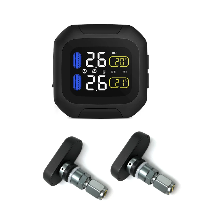 Система контроля давления в шинах для мотоциклов TPMS, водонепроницаемая система мониторинга давления M3, беспроводная система с ЖК-дисплеем и внутренним или внешним датчиком - Тип: V01554