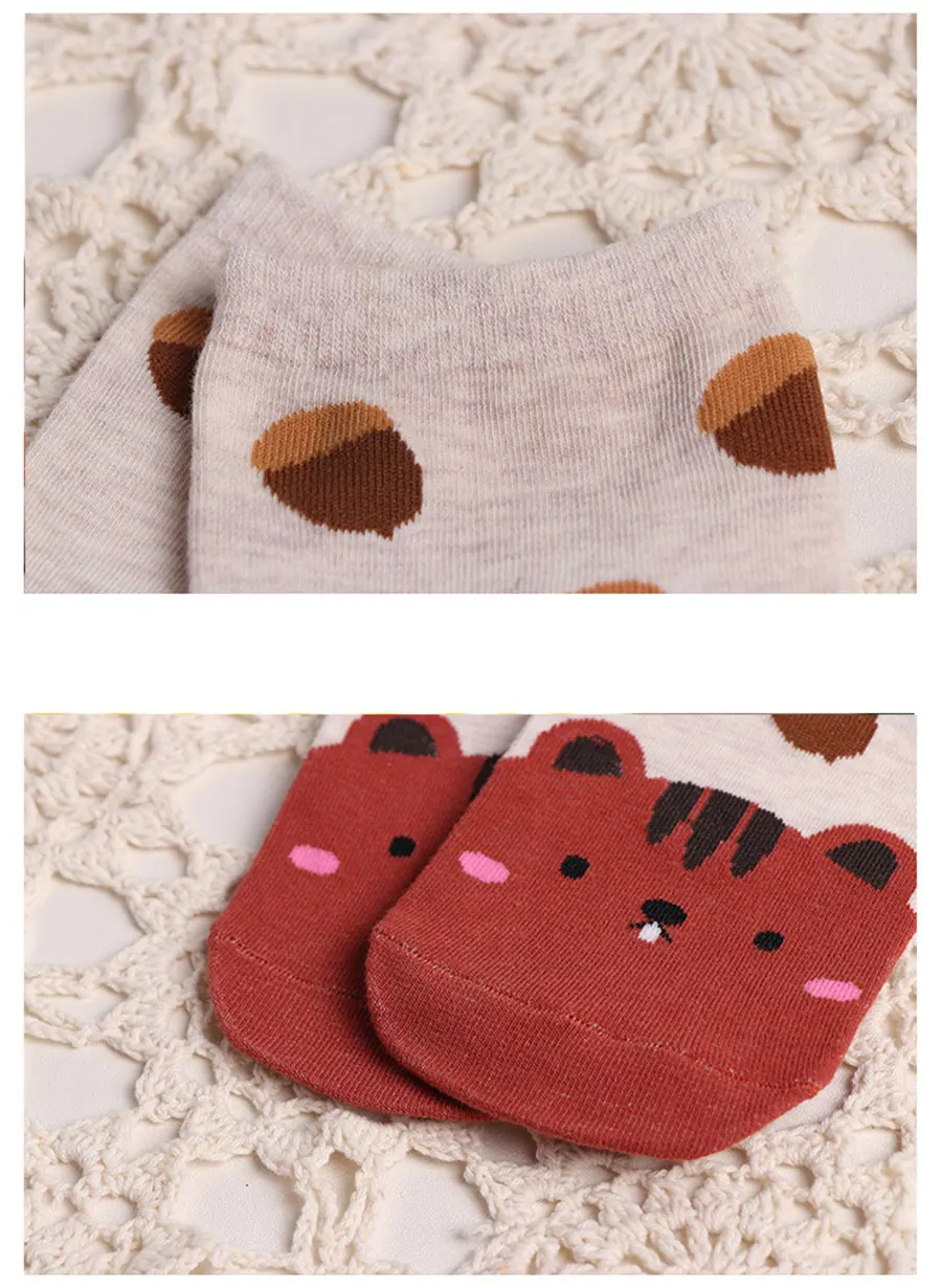 Милые носки с забавным мультяшным рисунком для женщин; цветные повседневные хлопковые короткие носки в стиле пэчворк; сезон весна-лето-осень; 1 упаковка