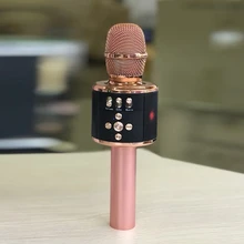 Беспроводной Bluetooth караоке портативный ручной микрофон с контролируемым красочным Светодиодный подсветкой, для Android/iPhone/PC или всех SM