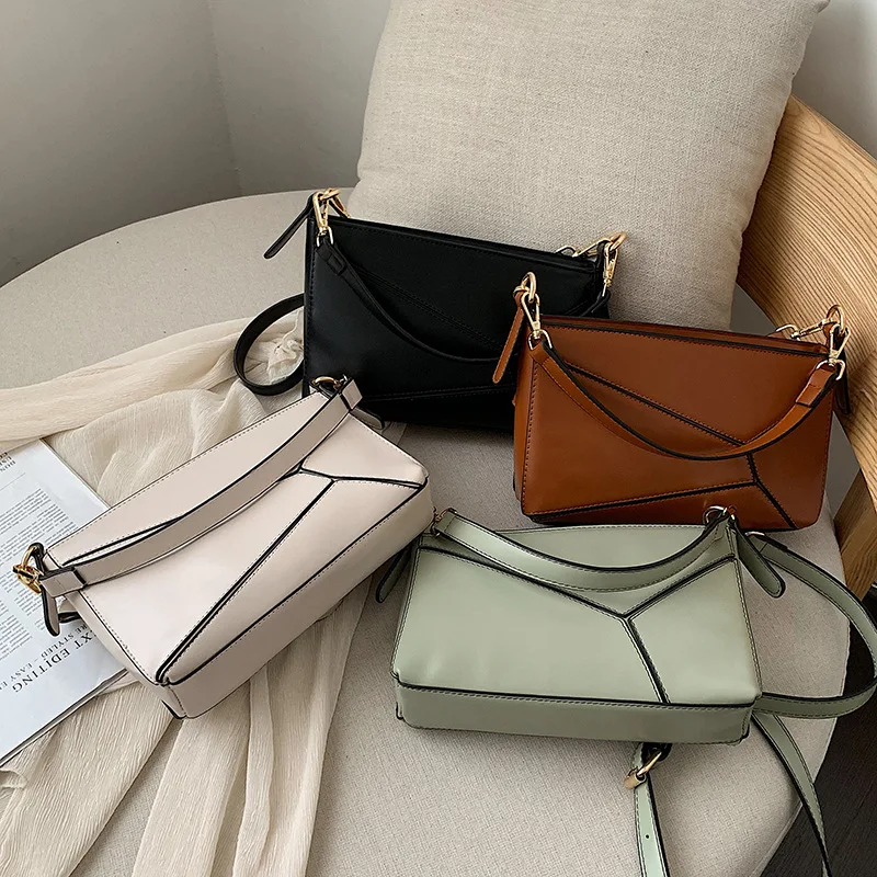 

2019 New Style Joint Geometry Graphics Square Sling Bag Irregular Back of Turtle Shoulder Women's Bag