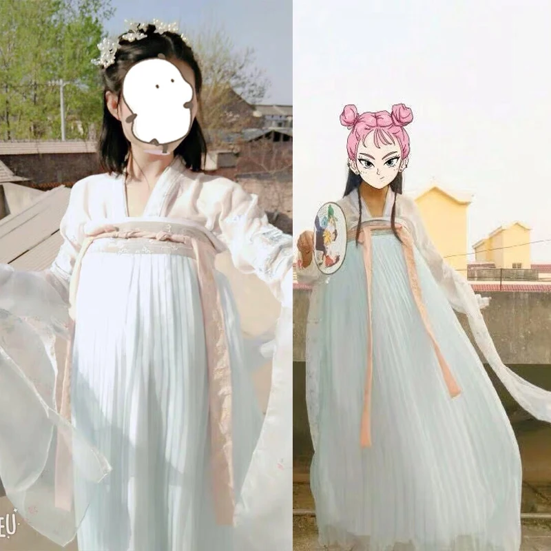 Новое платье Hanfu, Женский Классический танцевальный костюм, народное платье, Древний китайский стиль Hanfu, танцевальный костюм, одежда для сцены