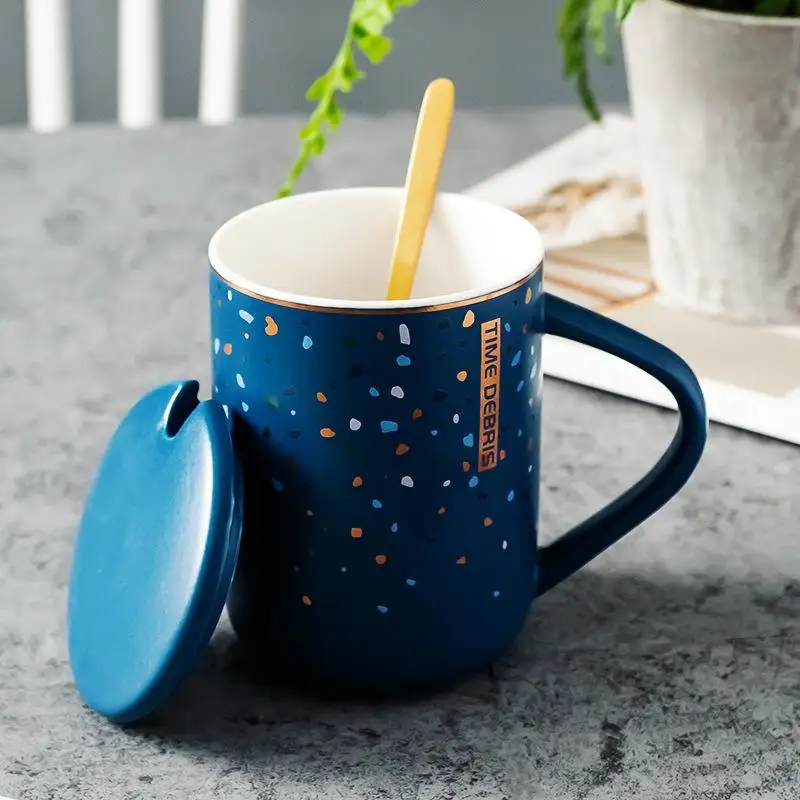 blue В форме шариковой ручки керамические кружки чайная чашка кофейная кружка с ложкой креативный цвет фарфоровая кофейная чашка керамическая чашка для молока дорожные чашки кружки - Цвет: blue