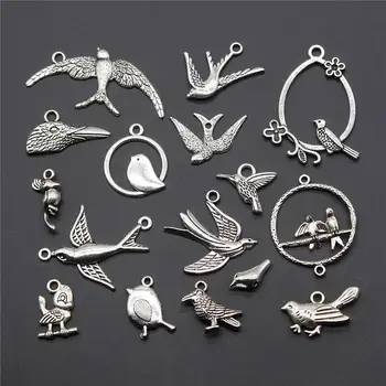 

High Quality 10pcs Bird Charms Pendants For Bracelet Findings Jewelry Accessories