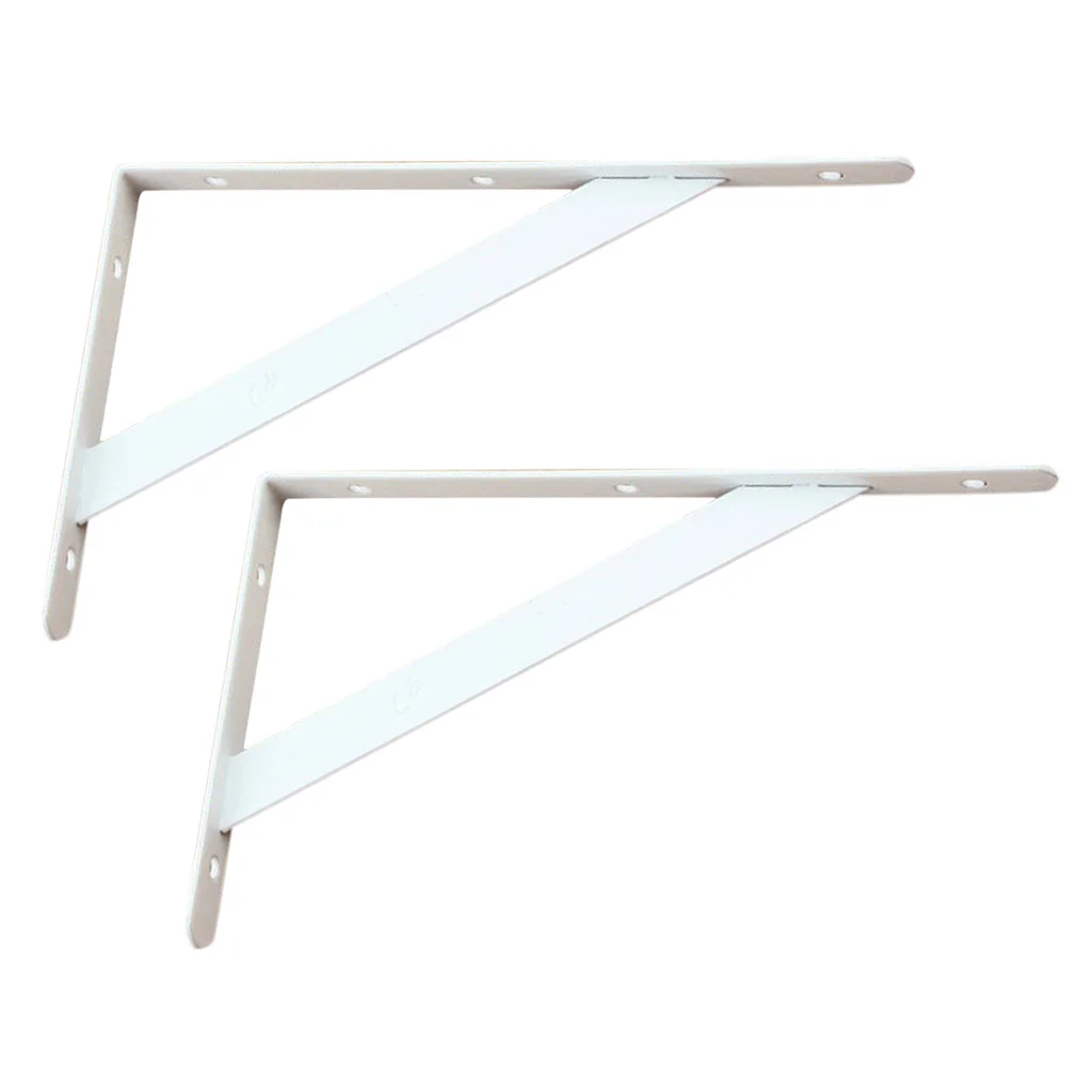 Pair Heavy Duty Metal L Shaped Wall Shelf Bracket Shelves Plank Rack Support