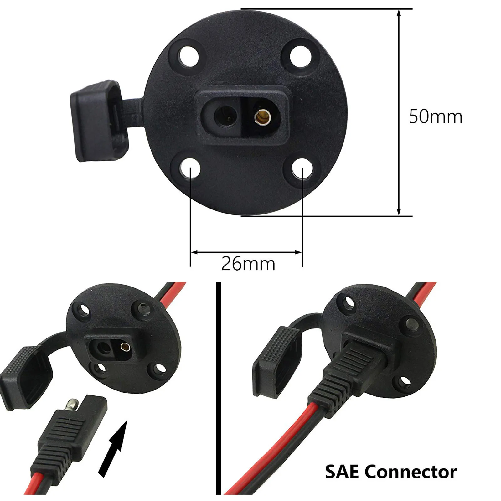 60 см 10AWG SAE разъем быстрого отключения солнечных атмосферных боковин Порт Шнур для изделий ручной работы провода жгут Панель Крепление силового кабеля с крышкой