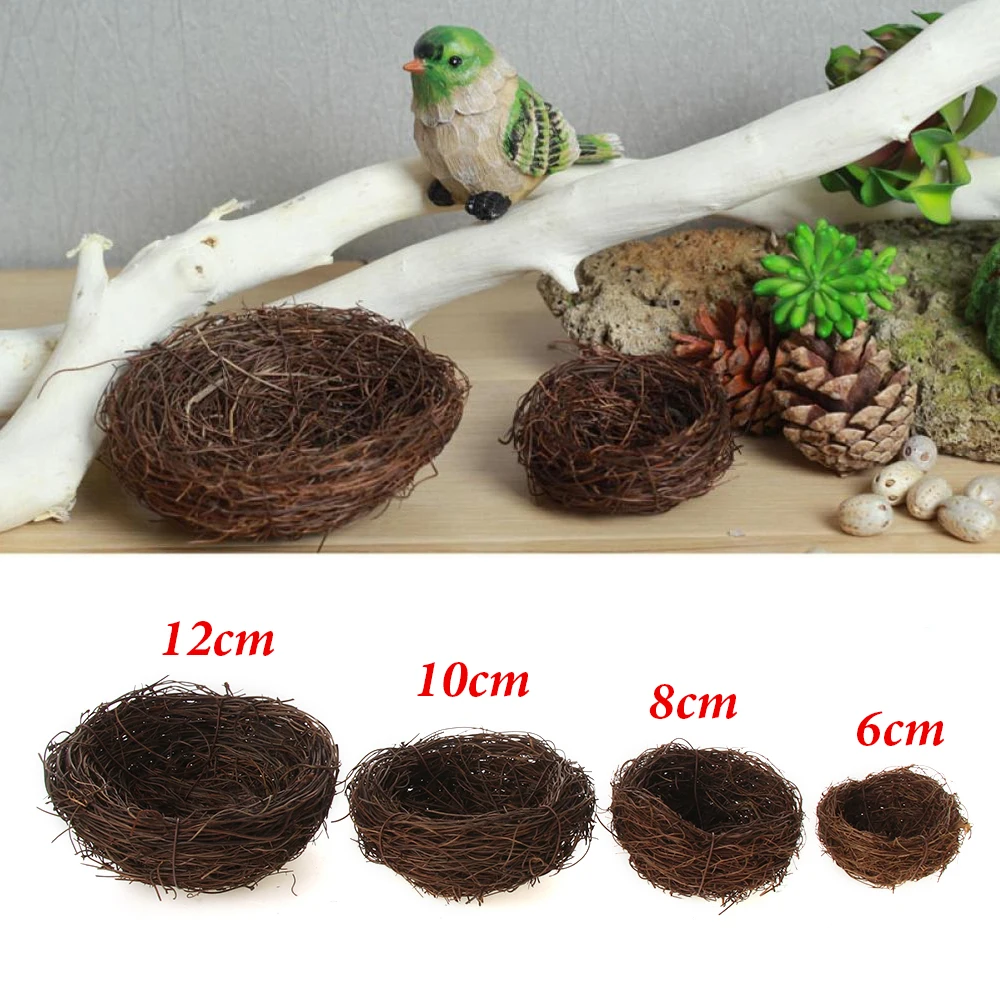 1PC Creative Brown Vine Handmade Bird Nest Multisize Nature Novelty Home Garden Ornaments Hot Sale House Decoration Crafts | Дом и сад