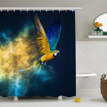 

Animals Bird Waterproof Bath Curtain Custom Bath Screen with Hooks 3D Print Pigeon Shower Curtains Polyester Bathroom Decor