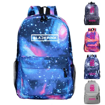 

New Korean Fashion Kpop BLACKPINK Backpacks for Teenage Girls Harajuku Star Magic Black Pink Logo Shoulder Zipper Bag Schoolbags