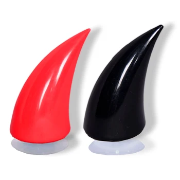

Car Motorcycle Helmet Devil Horn Motocross Silicone Cute Full Face Road Helmet Decoration Suction Cup Car Accessories