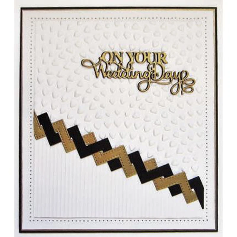 Birthday Layered Wave Frame Metal Cutting Dies Scrapbooking Craft DIY Decorate Photo Album Embossing Paper Card New Die Cut