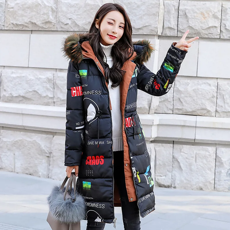 

Europe And America 2018 Winter New Style Double-sided Wear Cotton Coat Women's Slim Fit Versatile Hooded Cotton Coat Casual Wome