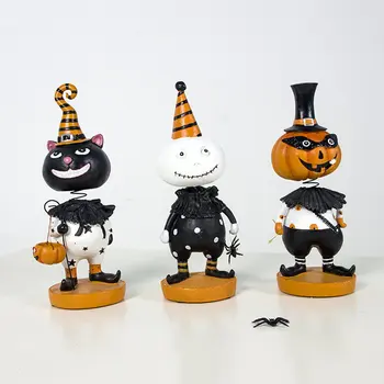 

Halloween Props Decorations Three-dimensional Shaking Head Dolls Figurine Ornaments Resin Home Crafts