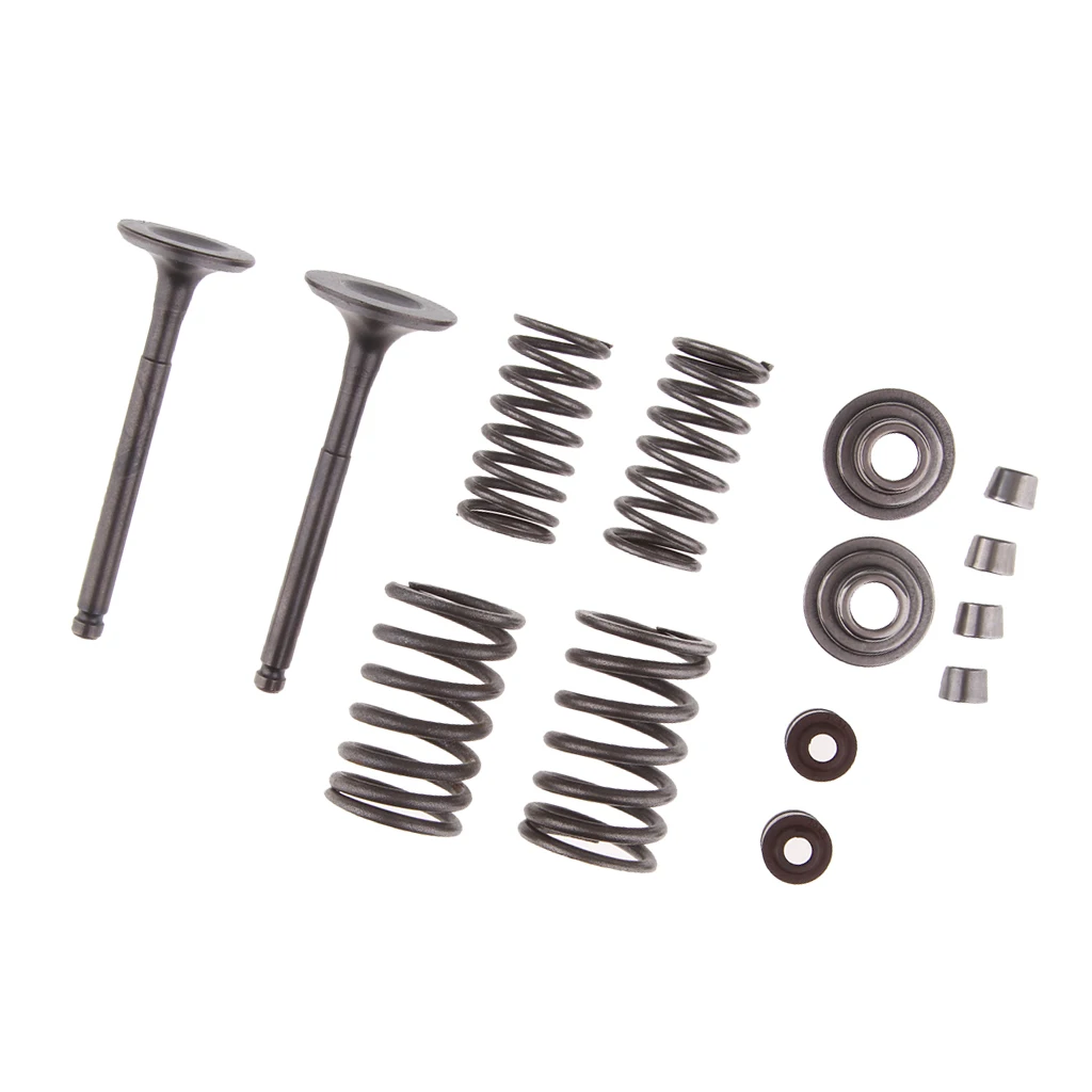Intake & Exhaust Valves Set with Valve Spring Assembly Kit for GY6 100cc Engine Chinese Scooter Moped  Go Kart