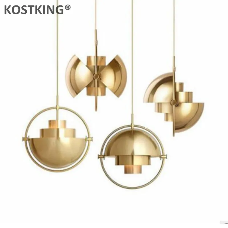 KOSTKING Designer post-modern bar pendant light restaurant study bedroom bedside creative personality semicircular Pendant Lamp