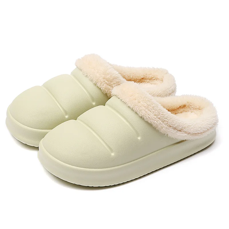 

Wholesale Spot Cotton Slippers Women Autumn Winter Home Indoor Couples Warm Thick Bottom Waterproof Plush Furrly Slides Men