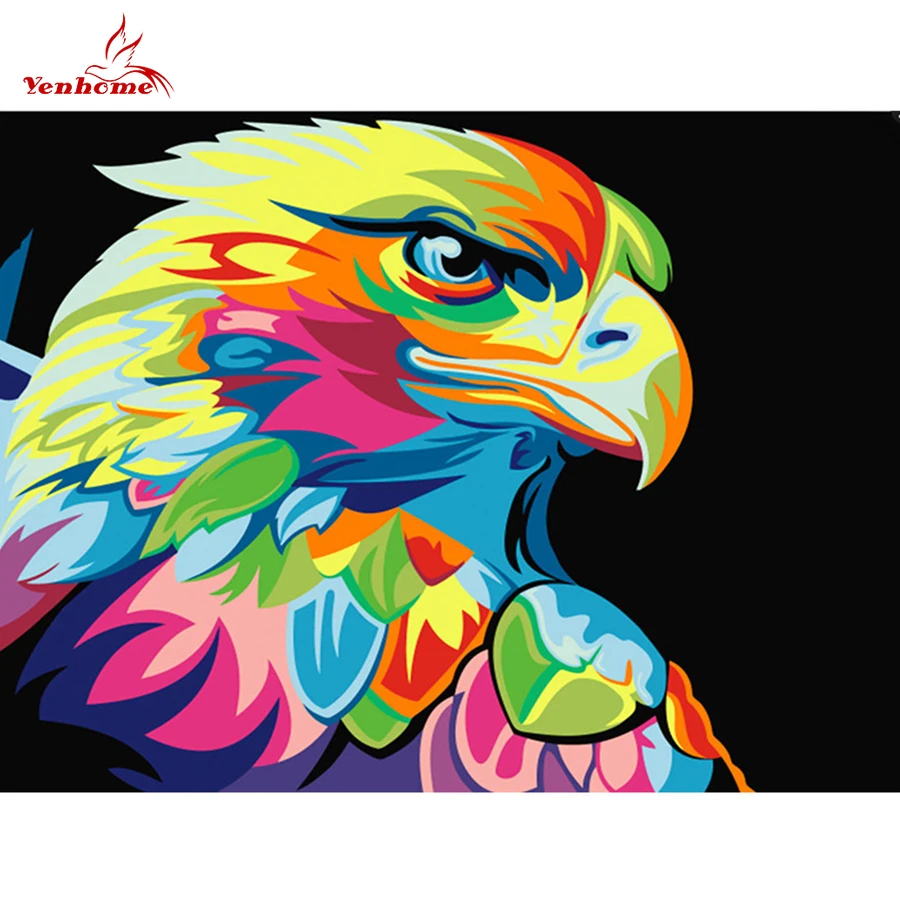

Modern DIY Propylene Oil Painting by Numbers Colorful Hawk Canvas Painting Wall Pictures House Decor Mural Creative Kids Gift