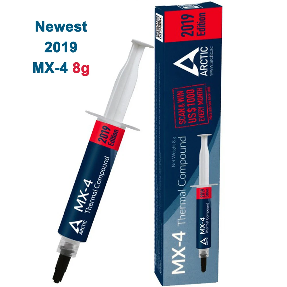 ARCTIC MX-4, 4g, 2g, 8g, 20g, MX, 4 составные портативные кулеры для процессора, силиконовая смазка, термопаста, радиатор, процессор Intel GD900-1 - Цвет: 2019 MX-4 8g