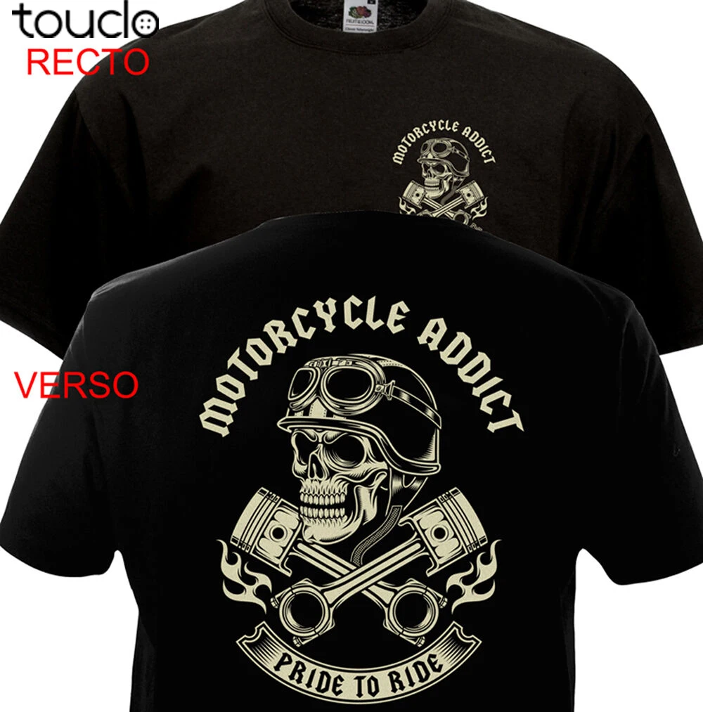 

Motorcycle Addict Biker Chopper Bobber Motard Motorrad Summer Short Sleeve Plus Size Print Men T Shirt Summer Army T Shirt