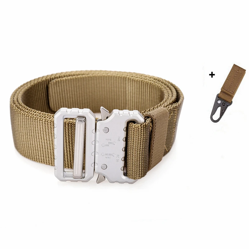 K Belt and 1 hook Армейский мужской ремень тактический автоматическая металлическая пряжка поясной ремень Регулируемая длина быстросъемный высококачественный нейлоновый роскошный ремень - Цвет: K Belt and 1 hook