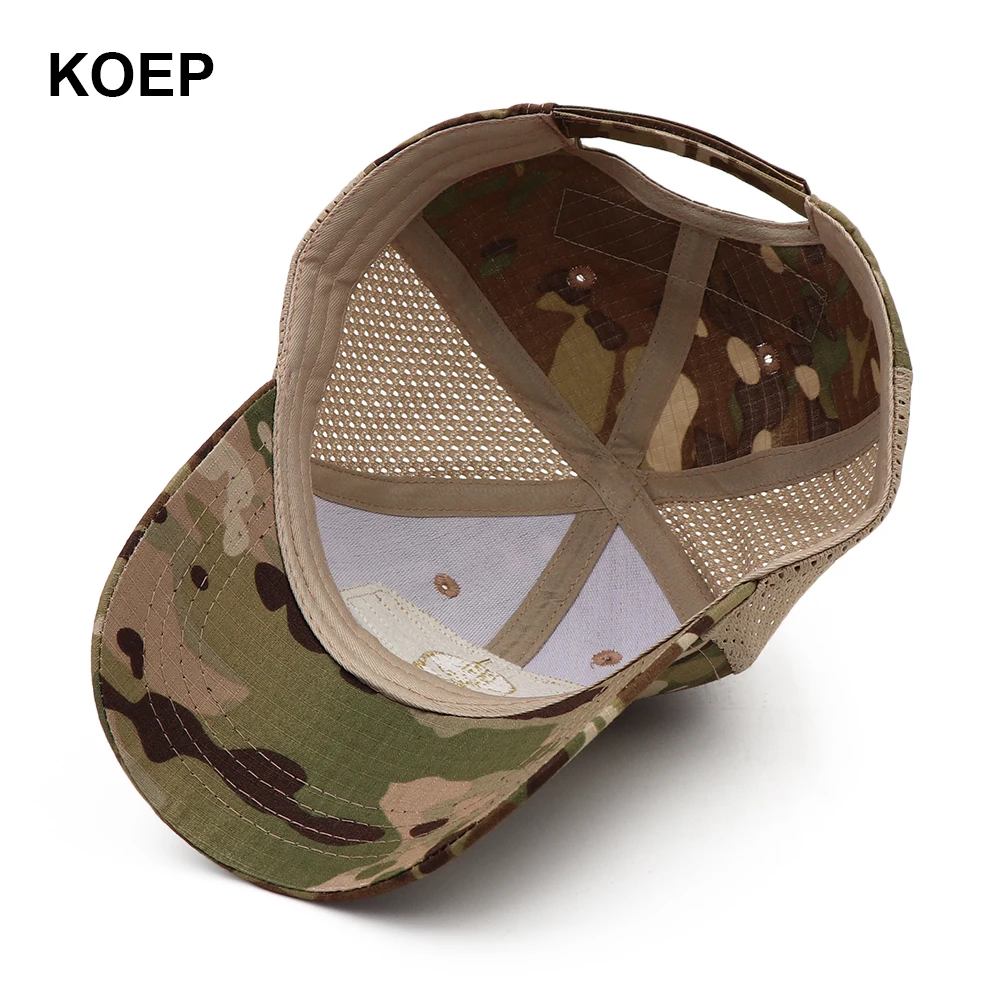 KOEP Mesh Punisher Baseball Cap Fishing Caps Men Outdoor Camouflage Jungle Hat Hiking Casquette Hats